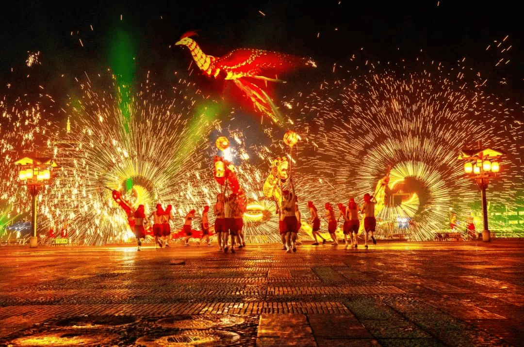 旋转飞天烟花图片