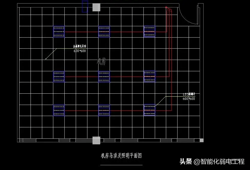 机房吊顶照明图机房强电pdu布局图机房墙面装饰图平面设备布局图机房