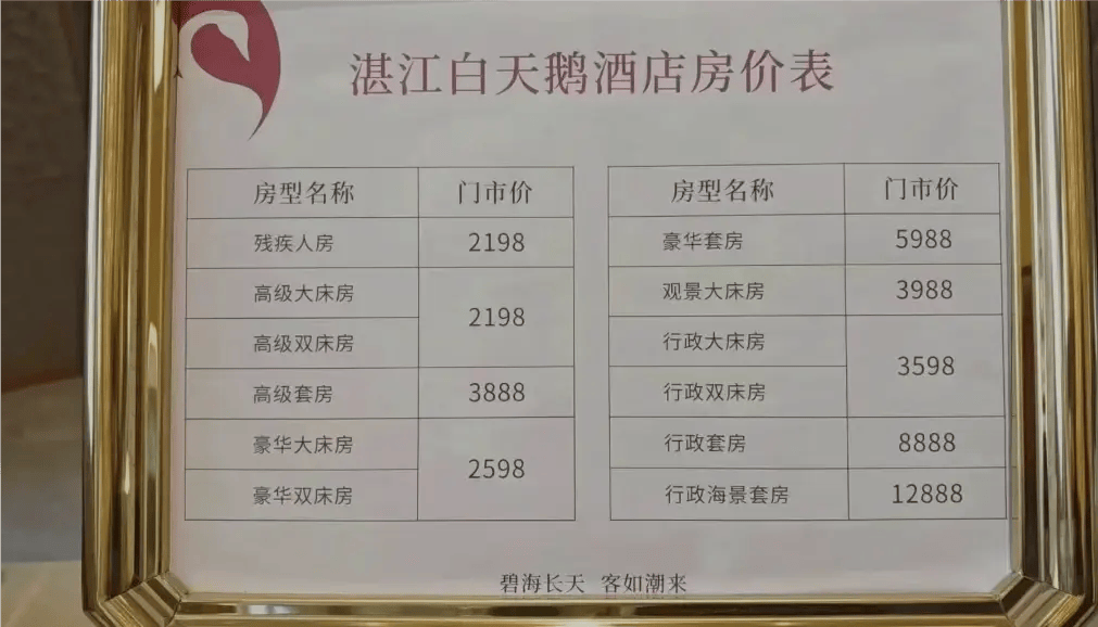 广州白天鹅宾馆茶位费图片