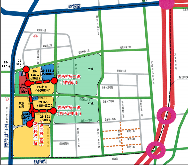 朝阳区东北部将再添三条城市支路,位于咱崔各庄地区
