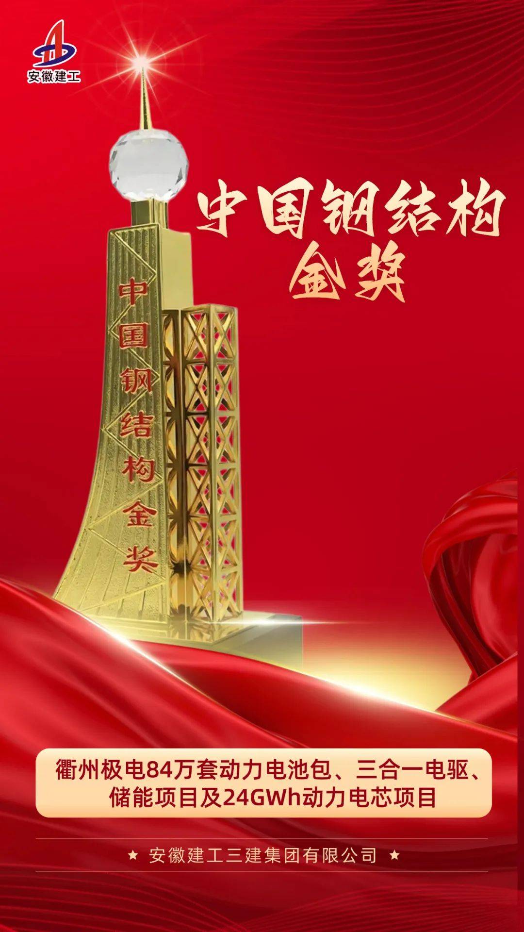 省属企业这个项目获“中国钢结构金奖”_三合一_衢州_储能