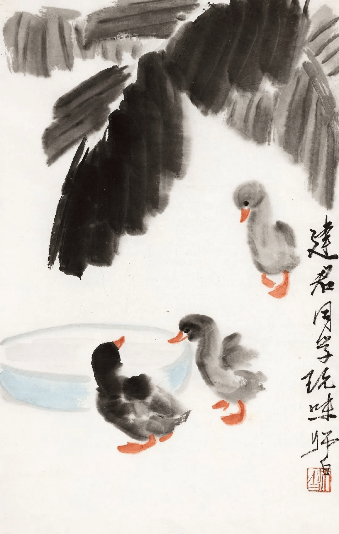 娄师白笔下的小鸭子,简而不凡,生机勃勃!