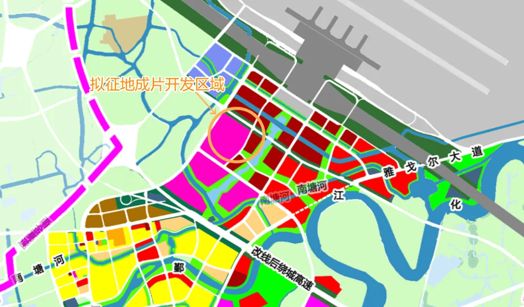 《宁波西枢纽片区规划》规划结构图局部