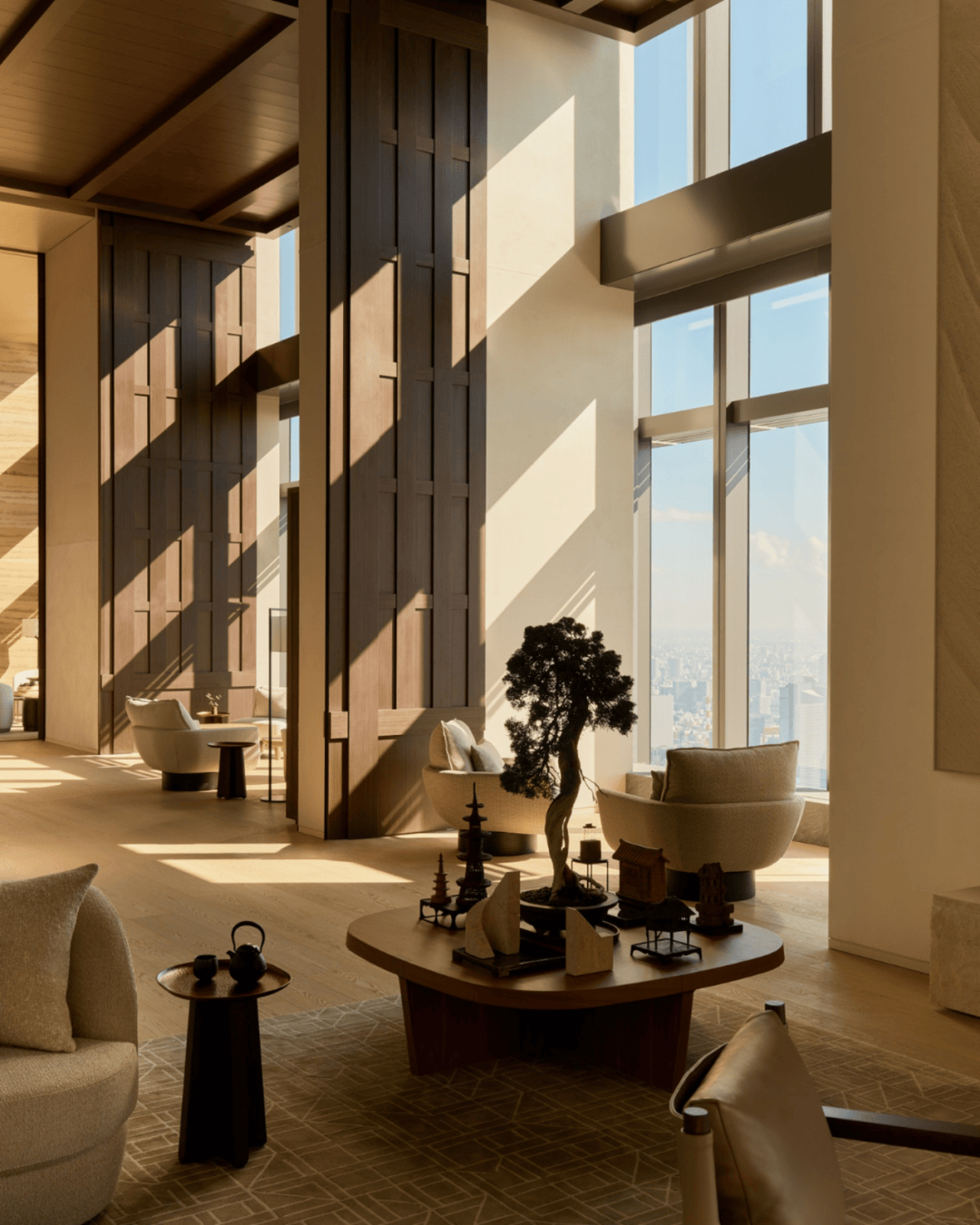 休息处yabu pushelberg的设计理念源自大自然元素,深入探索陆地