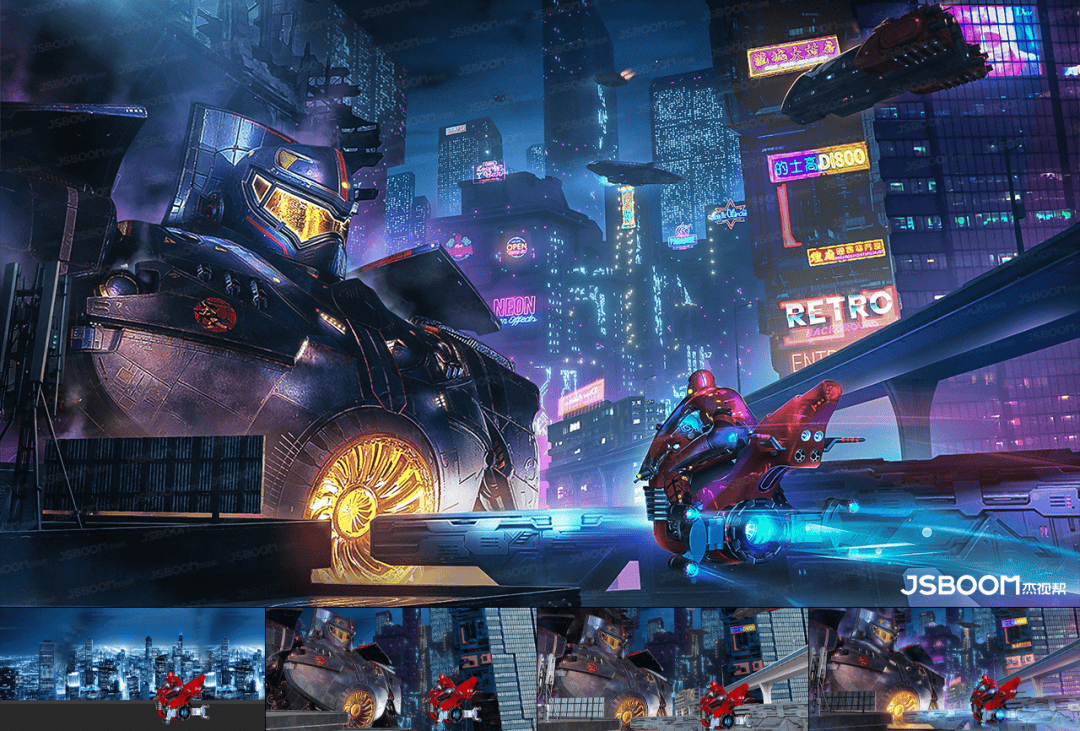 特别是做合成概念稿,不管是蒸汽朋克,赛博朋克,还是废土朋克…第二是