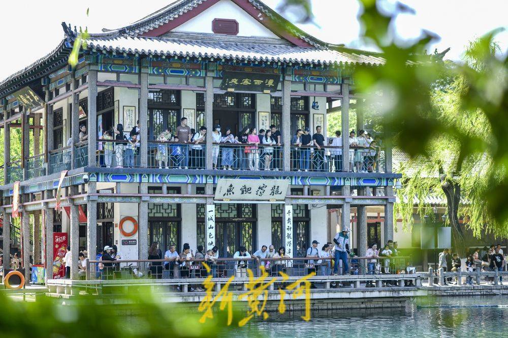 泉城迎来凉爽好天气 游客观泉亲泉感受夏日清风