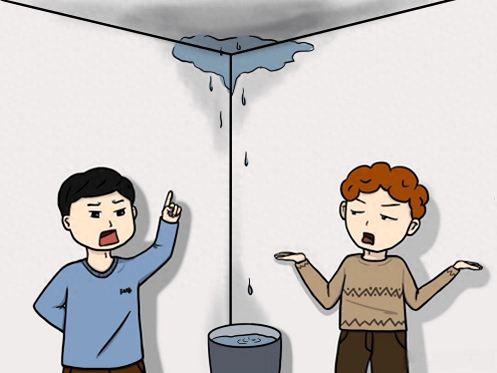 因楼上房地产中介公司装修过程中消防喷头爆裂,导致托育公司室内屋面