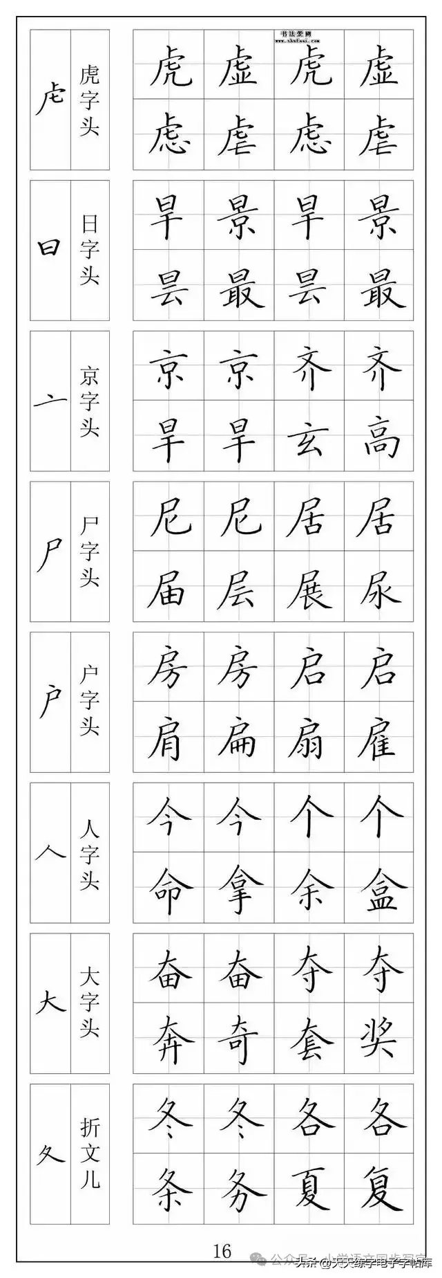楷书笔画 偏旁部首入门字帖,值得学习