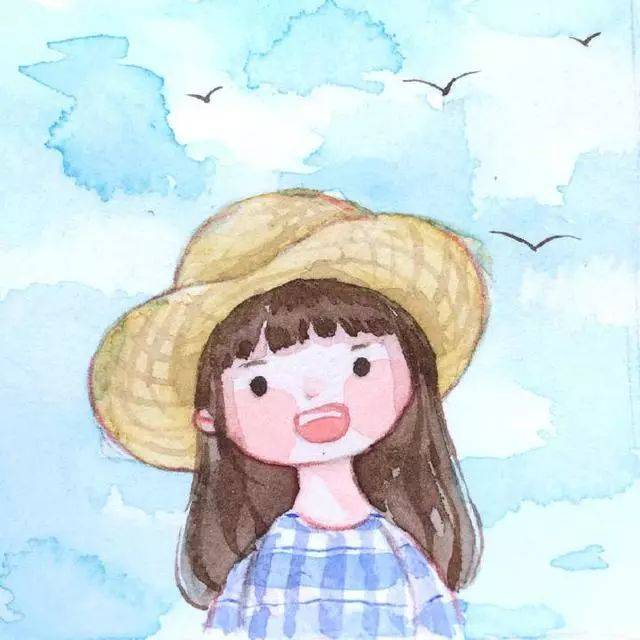 水彩插画 | 夏日里的可爱小女孩水彩插画,爸比的小棉袄