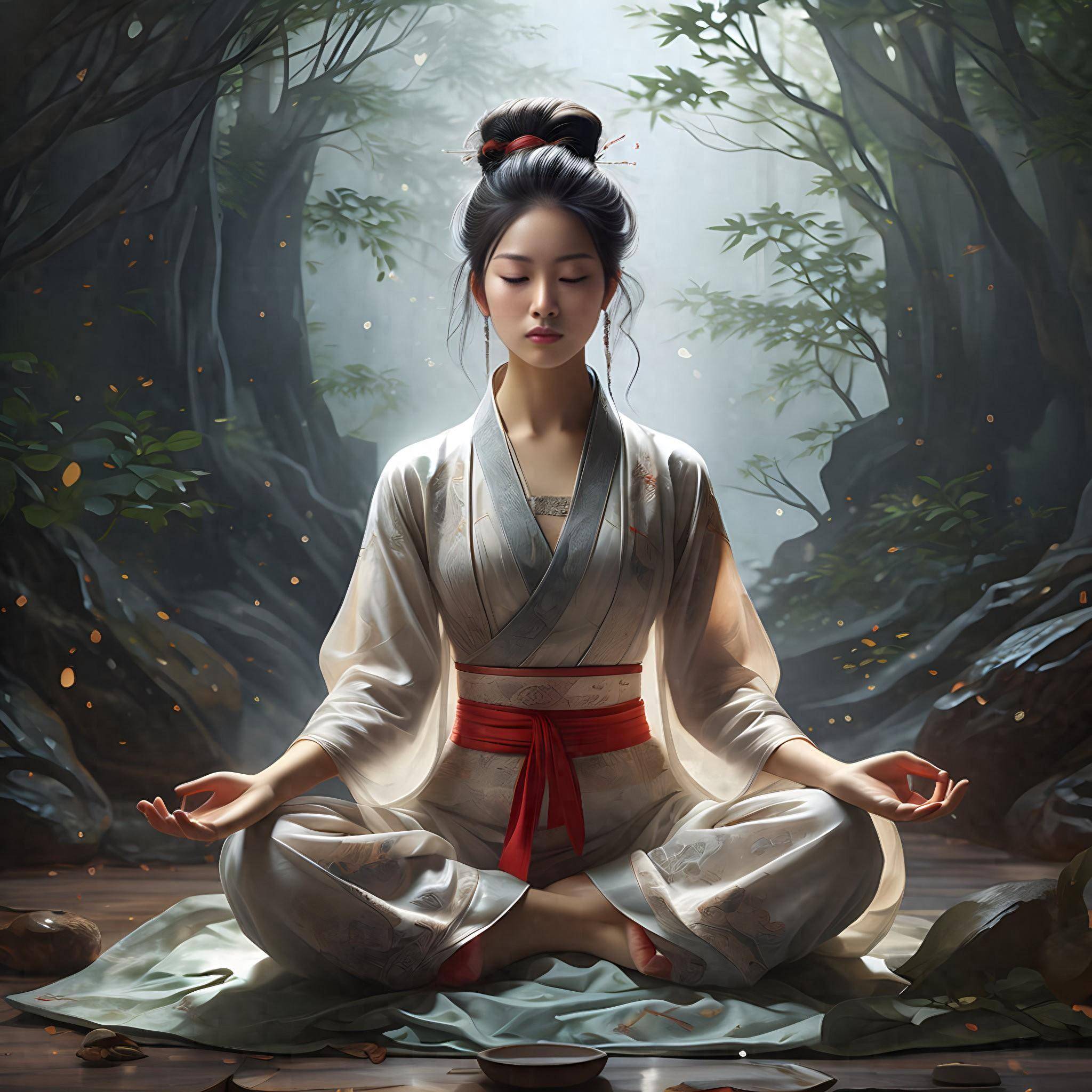 冥想,静坐,带给人静,定之感,内在精神世界静不可言,一种真正来自心灵