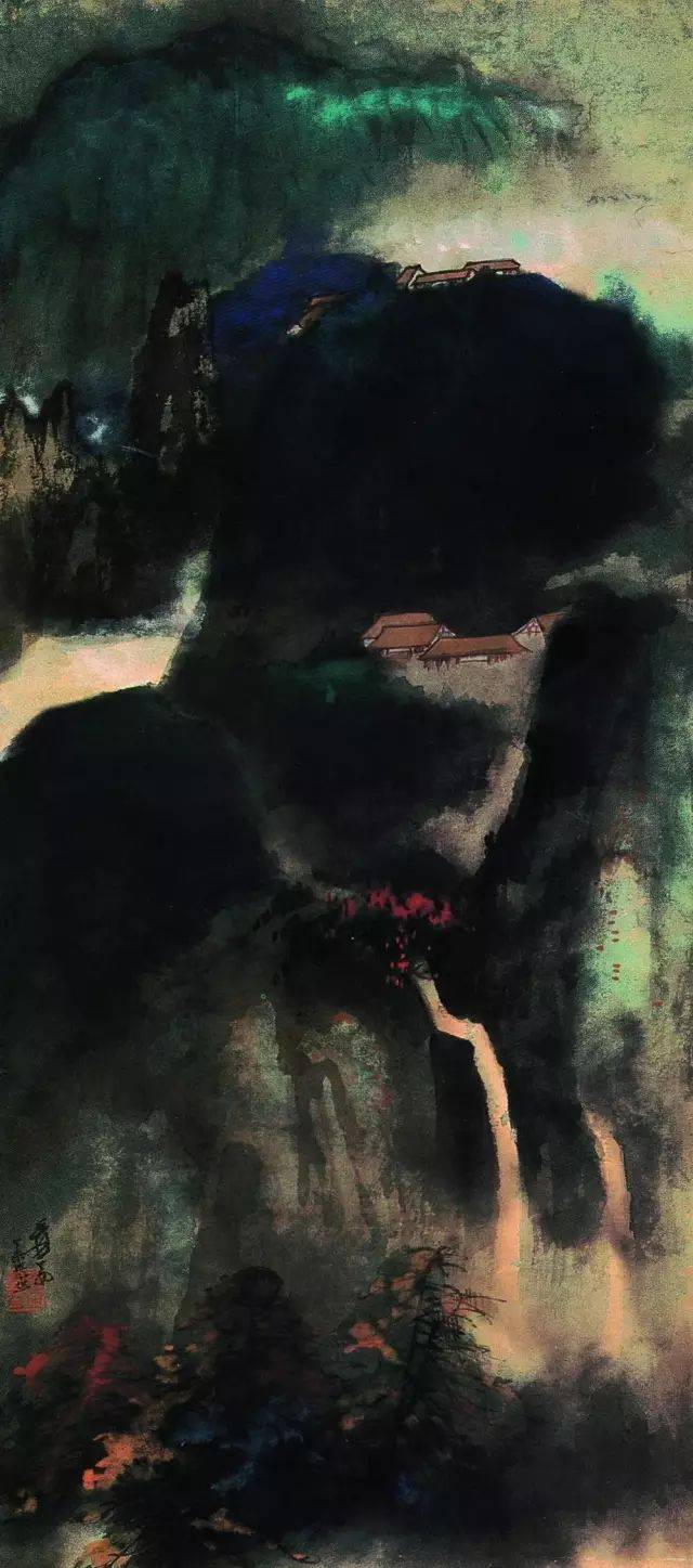 50分钟罕见视频,张大千的泼墨山水原来是这样画出来的