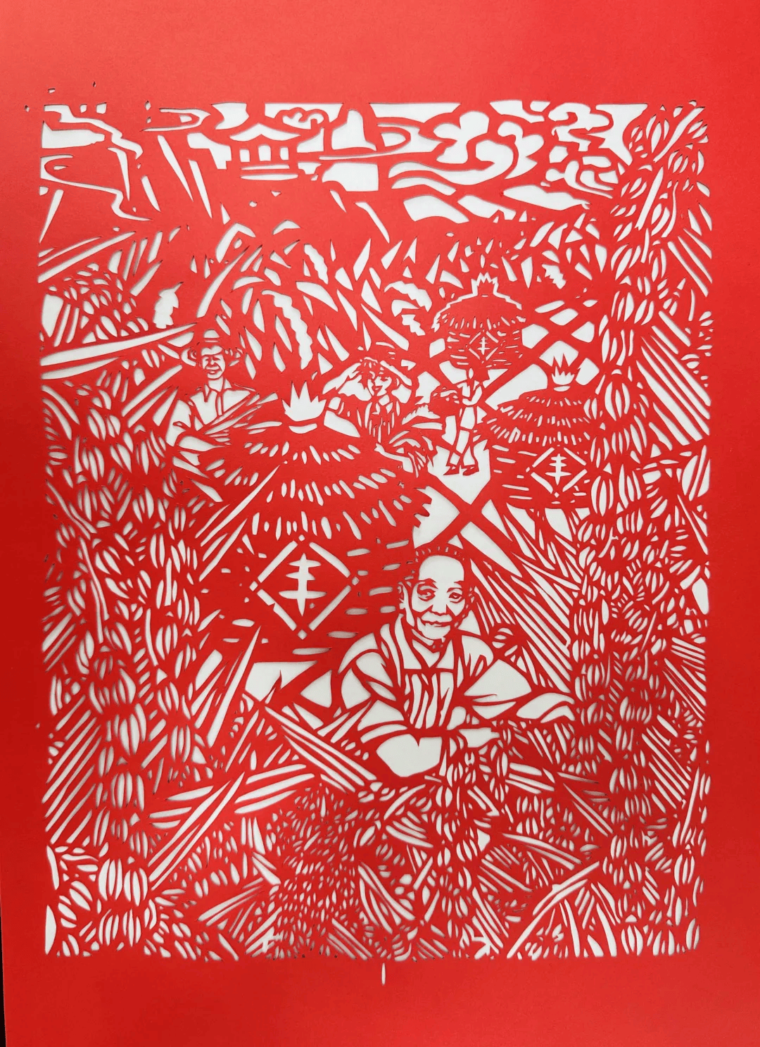 剪纸缅怀国之脊梁