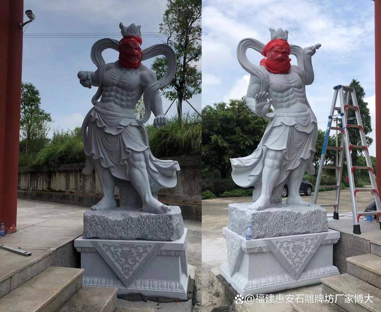 哼哈二将石雕的选材与加工