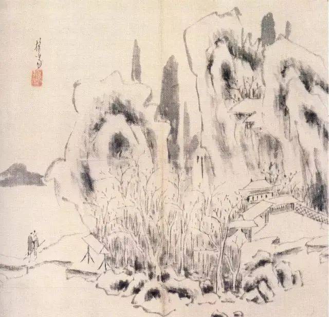 现代山水画 清淡图片