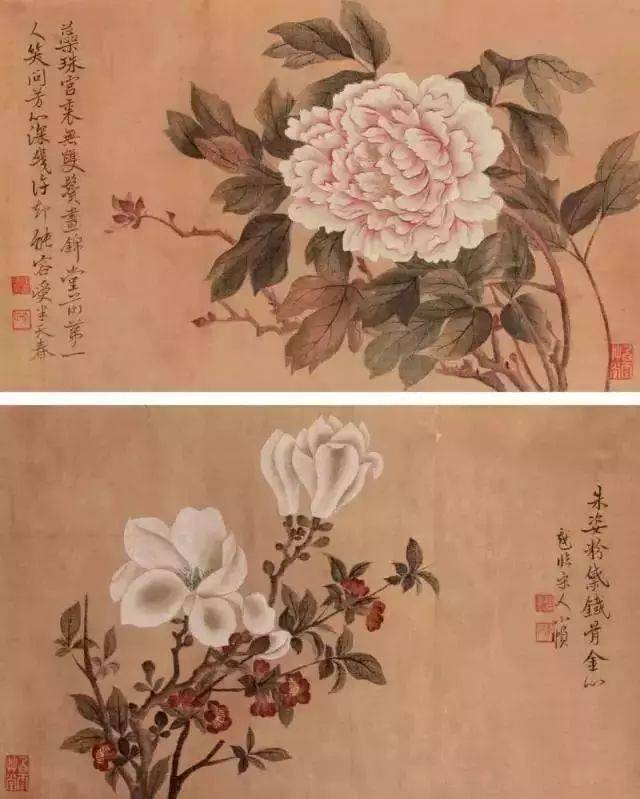 恽寿平没骨花卉作品欣赏