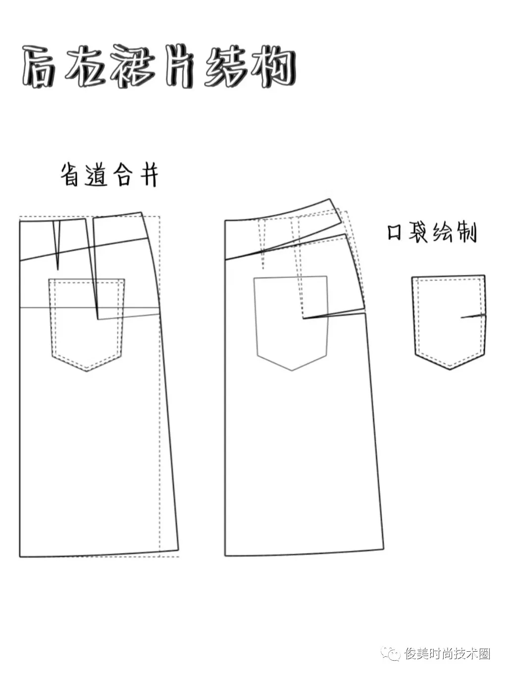 牛仔裙纸样作图图片