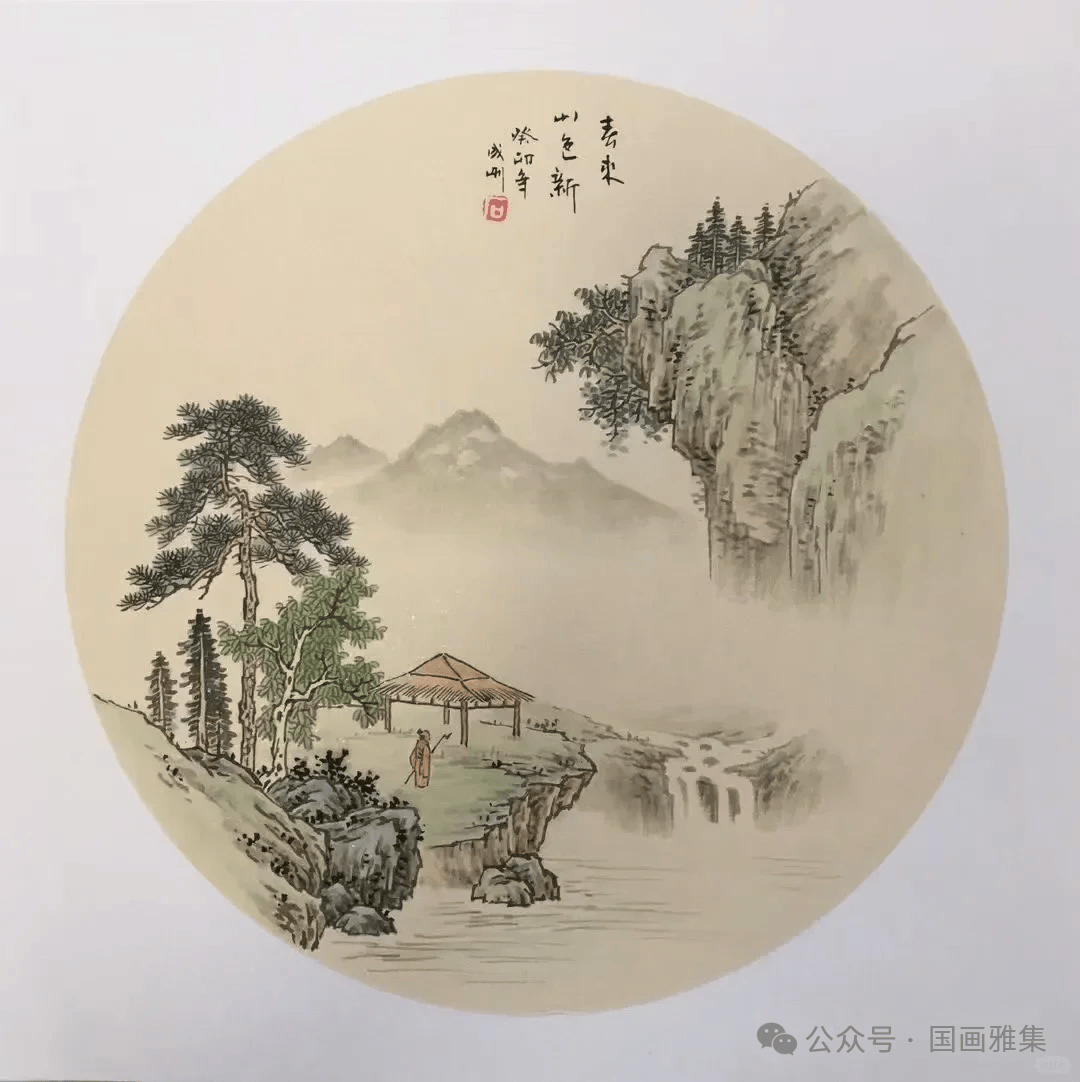 葫芦上的山水画图片