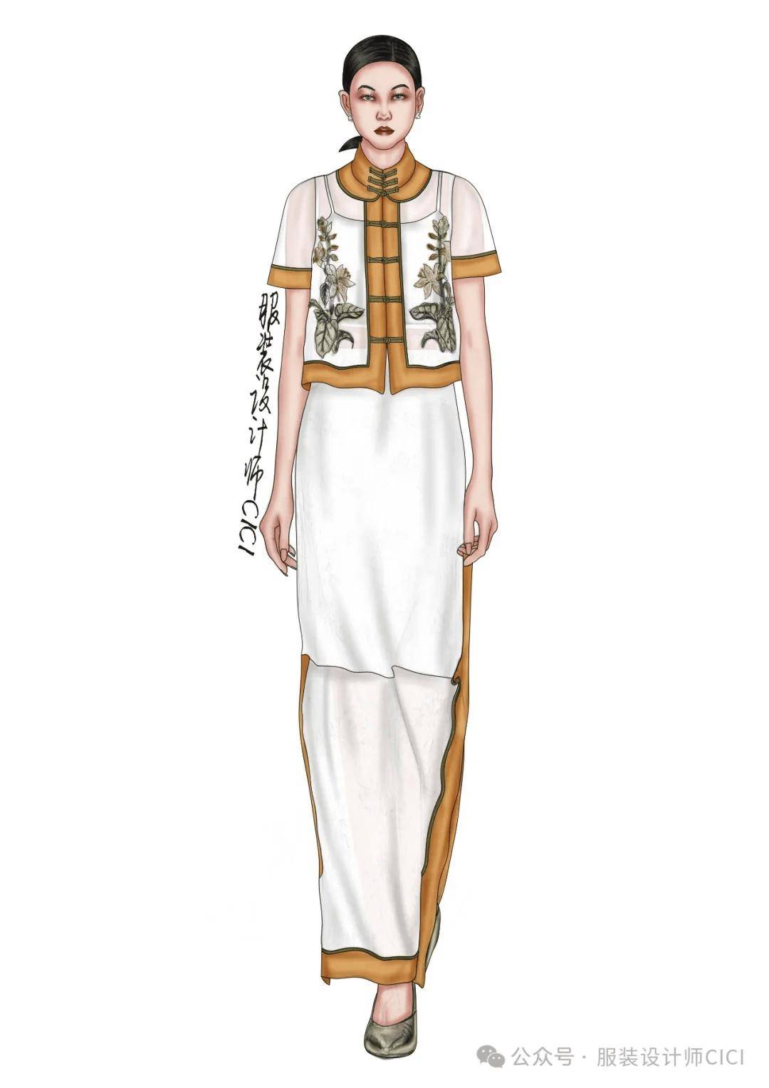 100款-国风新中式-服装效果图(线稿 上色 ai)