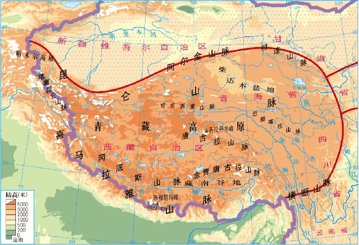 青藏地区简图图片