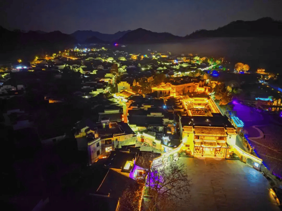 黄山宏村夜景图片