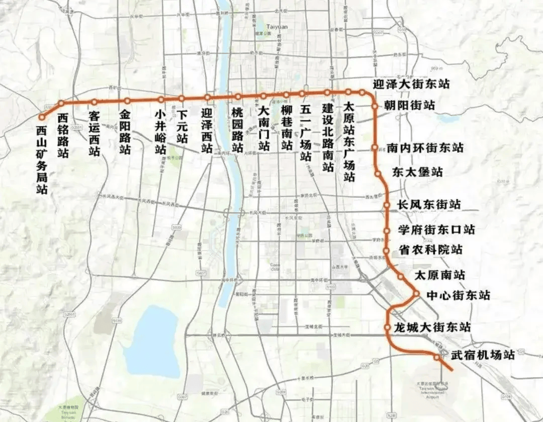 太原地铁站线路图图片