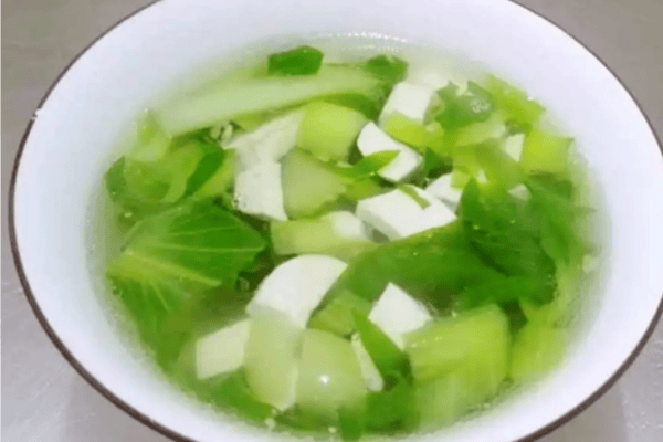 家常青菜豆腐图片