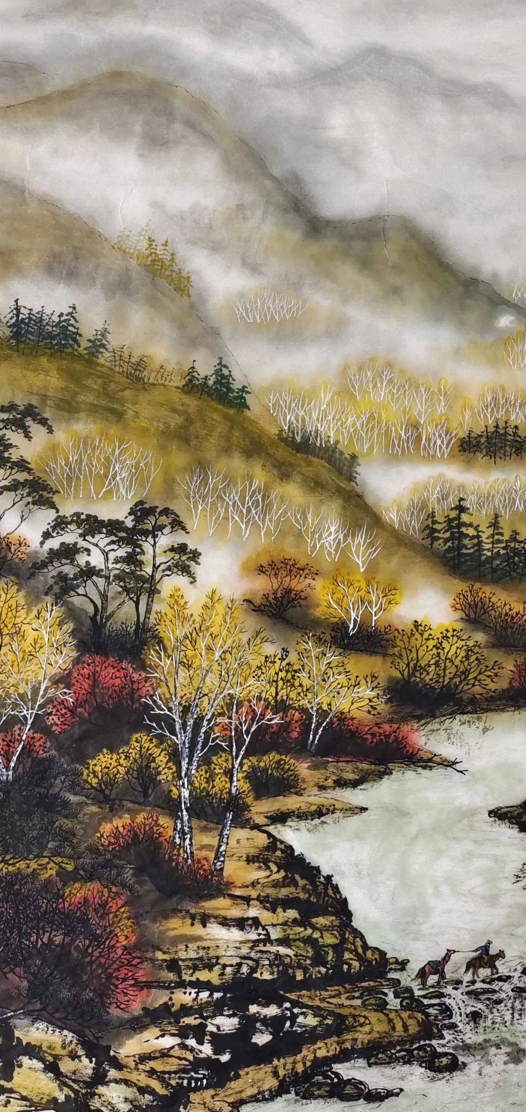 李柏林 国画 《兴安秋色》张绪良 国画 《乡山巨变》韩恩芝 国画 《长
