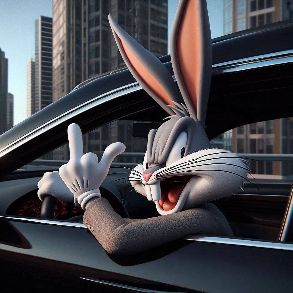 卡通角色开车头像!