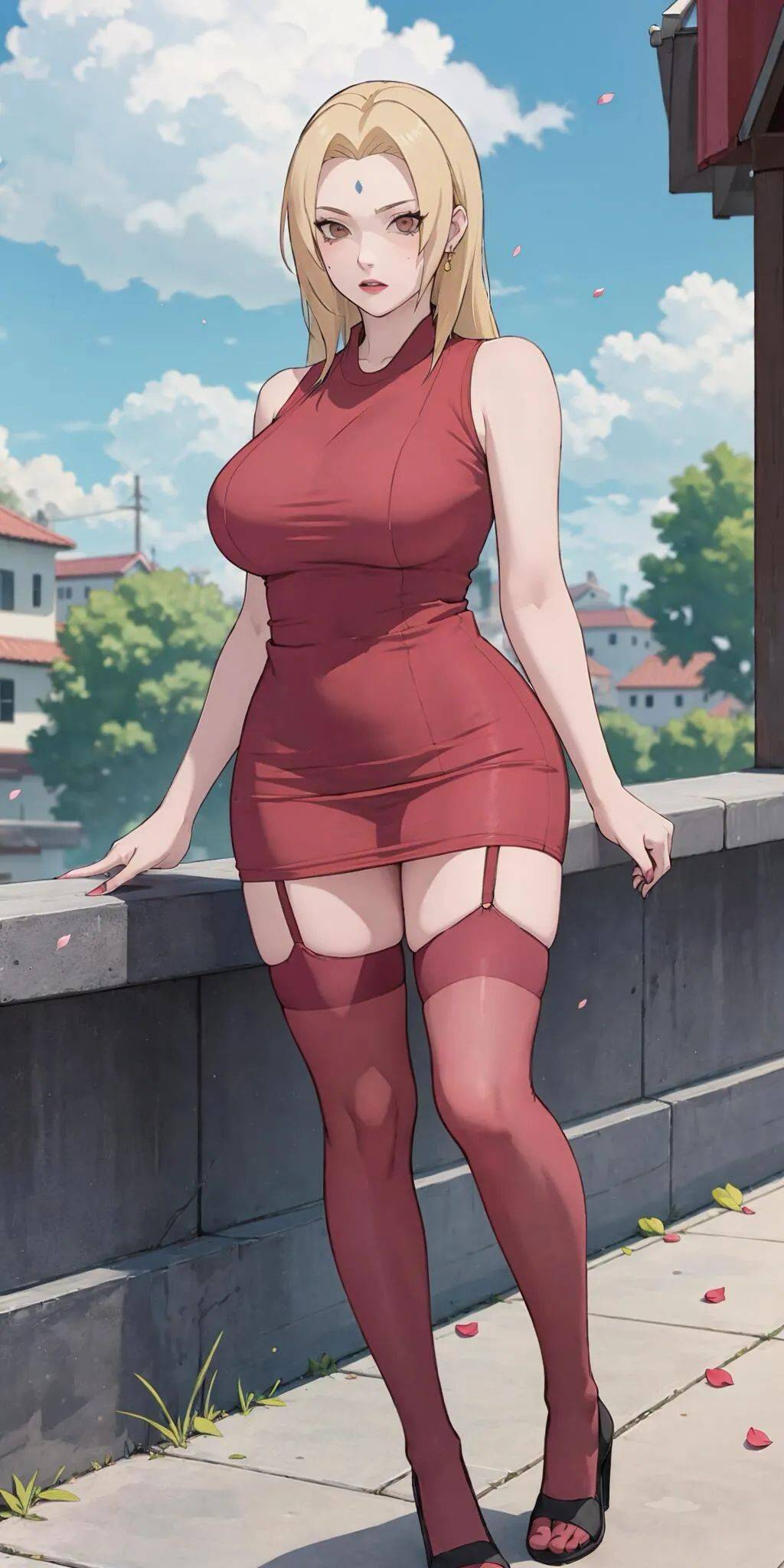 火影忍者,紧身裙,红丝袜,性感纲手,这妙曼丰满的身材真的太爱了