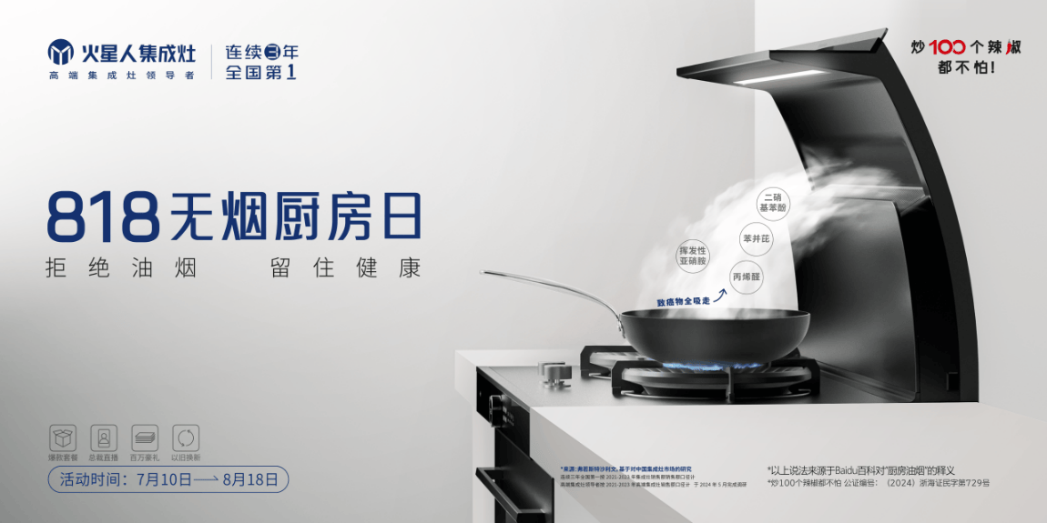 火星人集成灶满足无烟厨房的向往 享受中式烹饪的乐趣