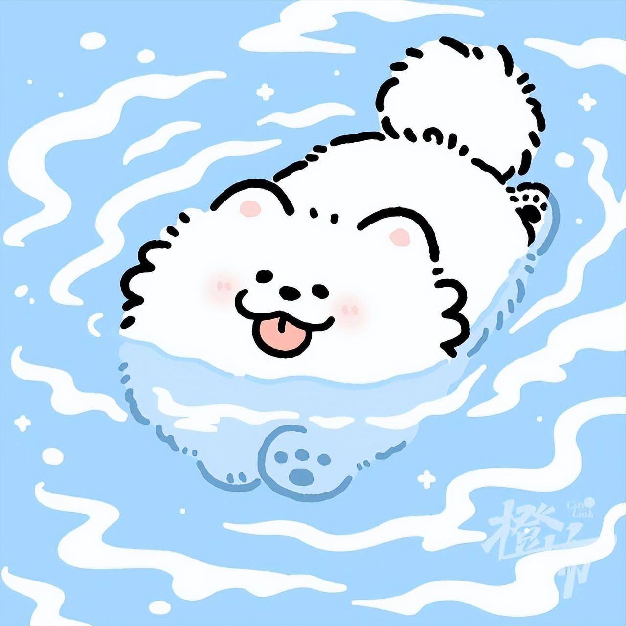 潘展乐的微博考拉头像,出自90后杭州姑娘的手,她又为乐乐创作了吃蛋糕