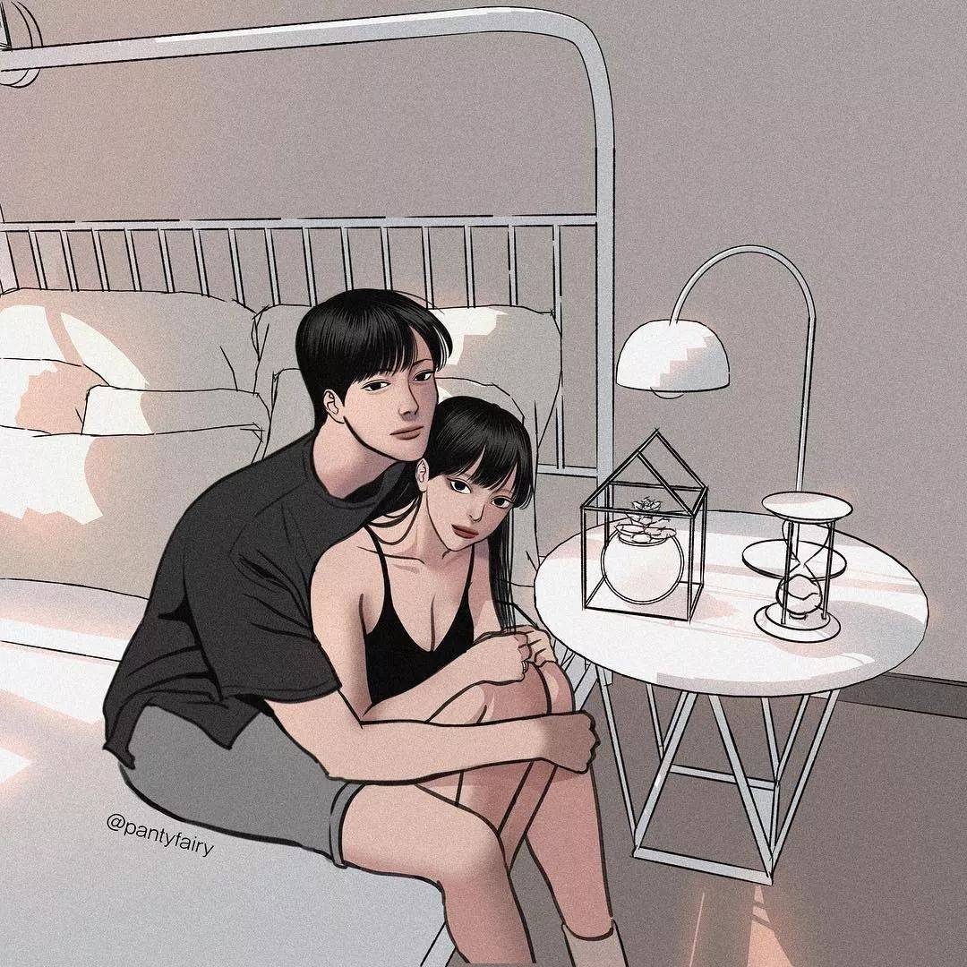 当下超火的热恋情侣插画,撩得19w 粉丝脸红心跳想恋爱!