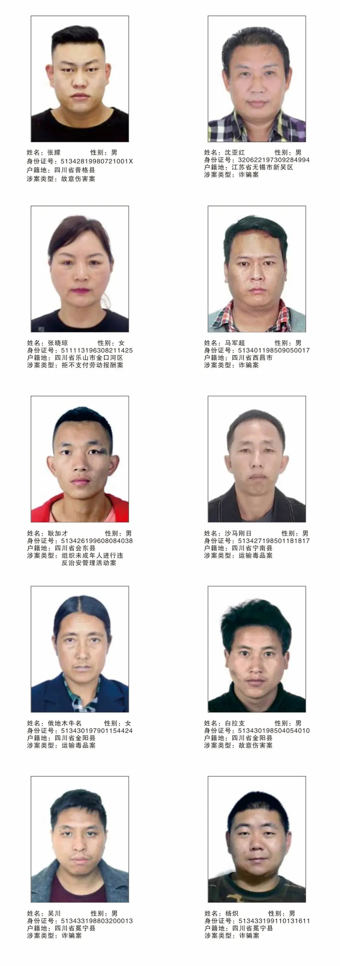 30名在逃犯罪嫌疑人名单如下:公安机关将对有效线索举报人员给予1000