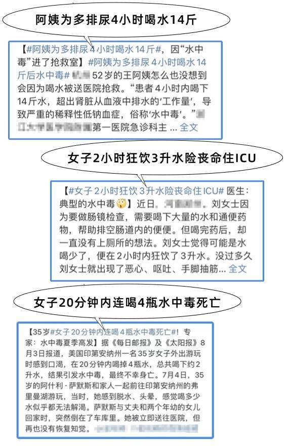 女子3小时喝10升水中毒进icu!提醒:别再这样喝水了._症状_生水_饮水