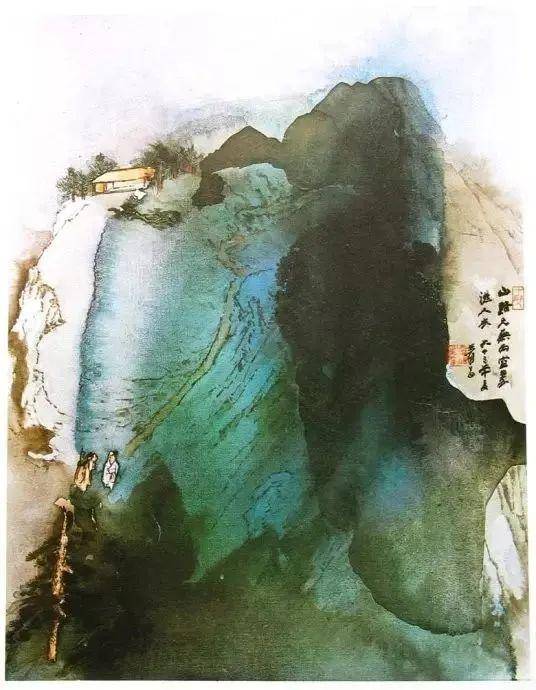 彩墨山水画染色技法图片