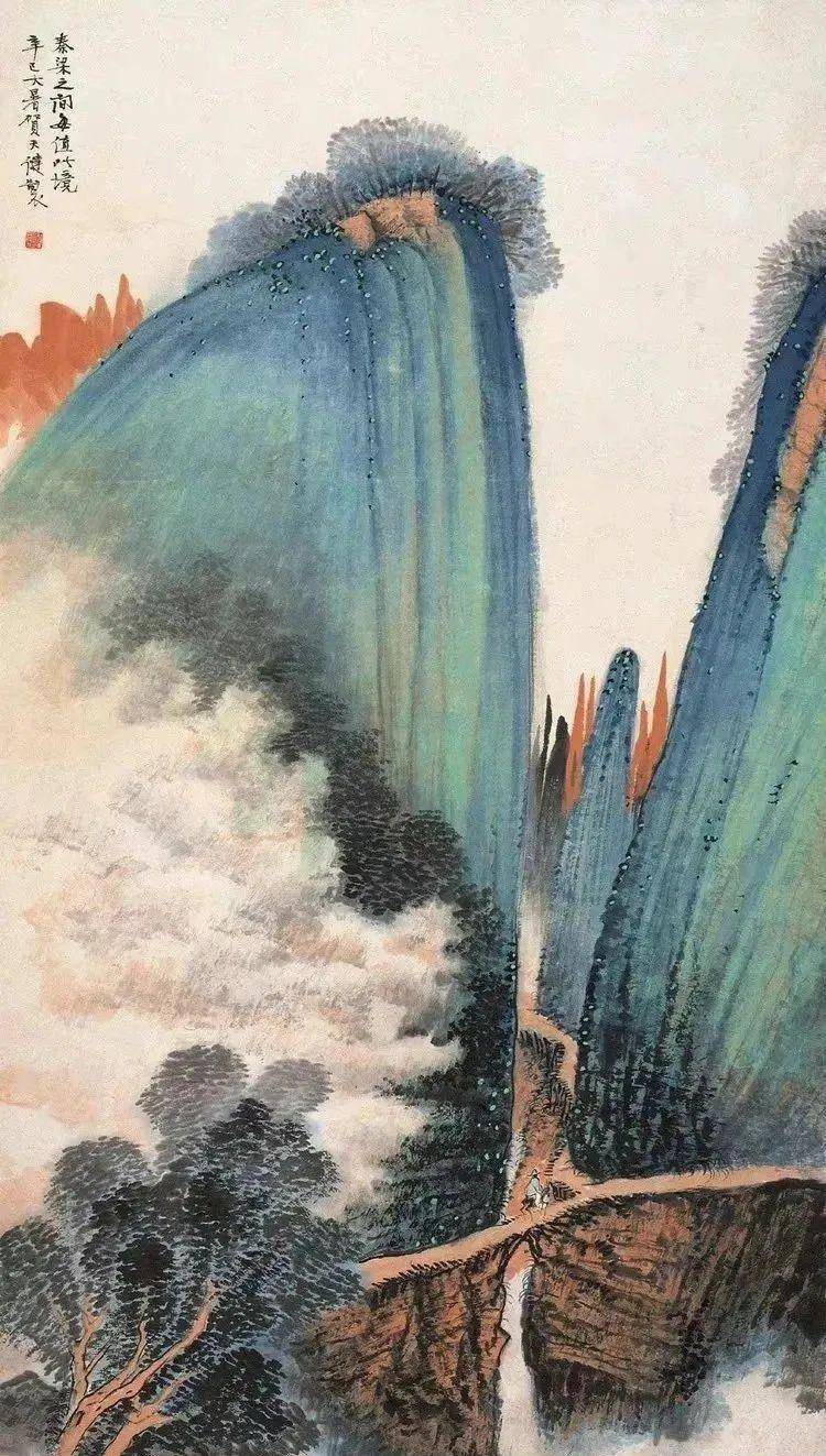 贺天健的山水画,气势雄壮,境界开阔!