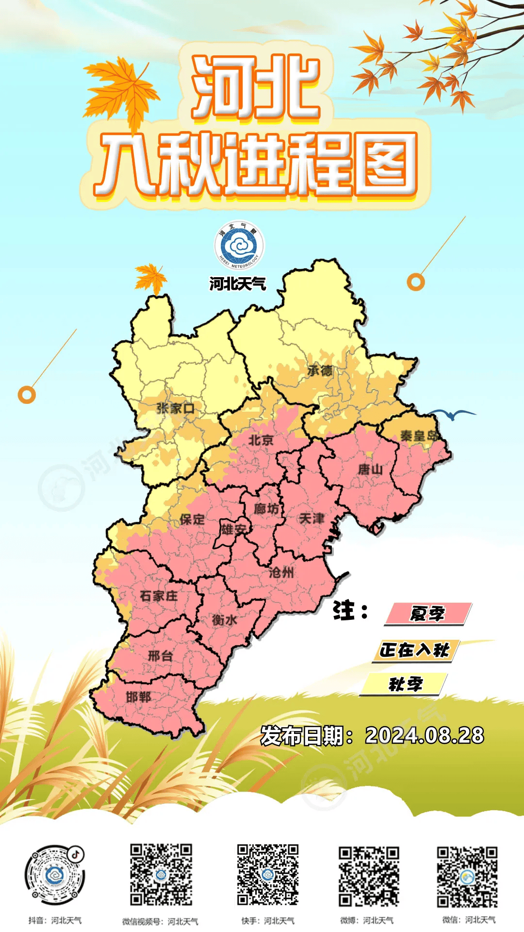 石家庄9月11日入秋!全国入秋进程图出炉,来看河北入秋倒计时