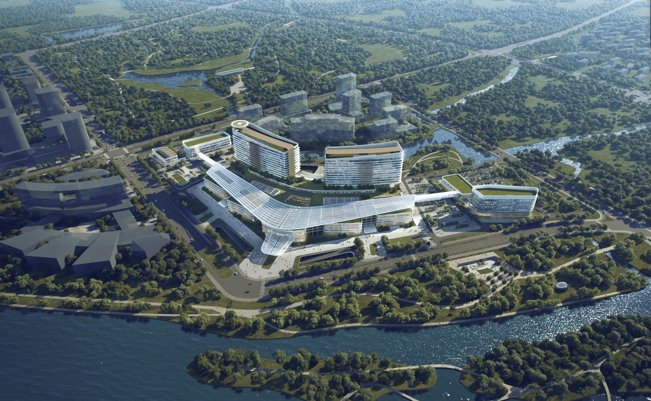 新院区的建筑外形,就像一架展翼待航的飞机,它的名字叫做"生命之翼"