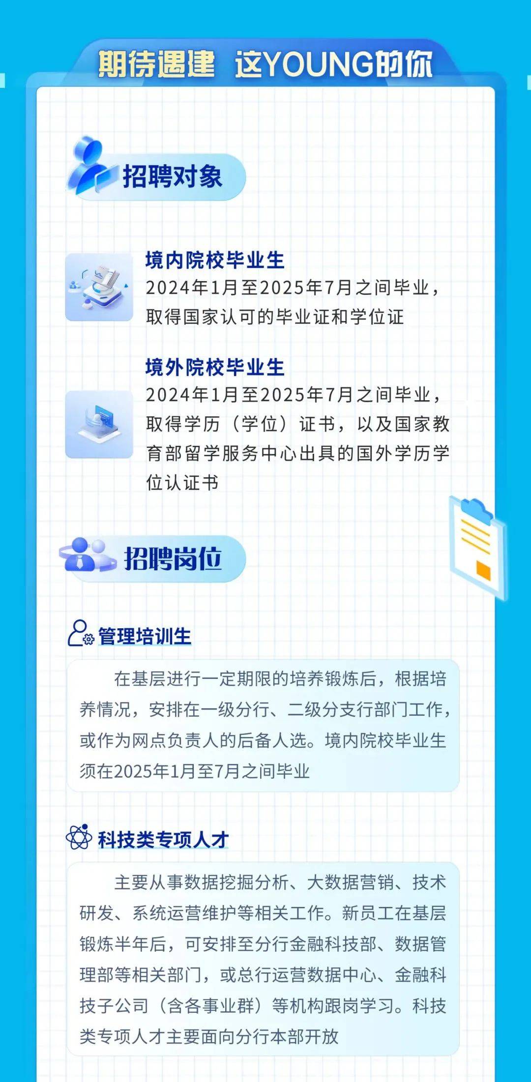 中国建设银行天津市分行2025年度校园招聘正式启动