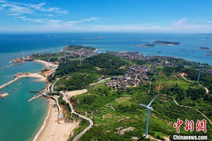 航拍福建海坛岛美丽风光