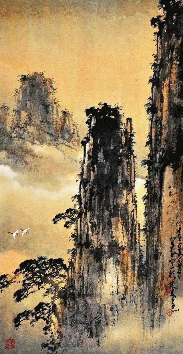 大师的山水画,笔墨简淡,空旷辽远,很有意境!