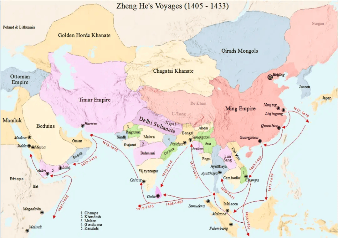 郑和下西洋地图高清图片