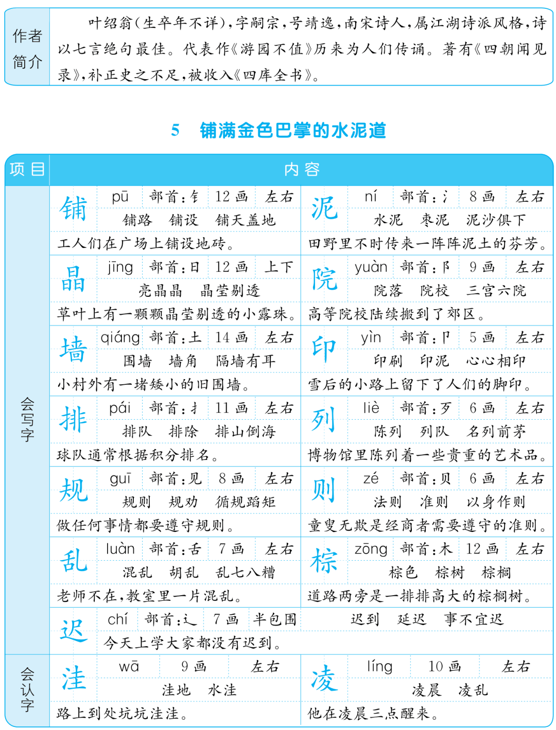 必背知识手册 | 3年级语文上册:第二单元(生字偏旁,组词,造句 辨字