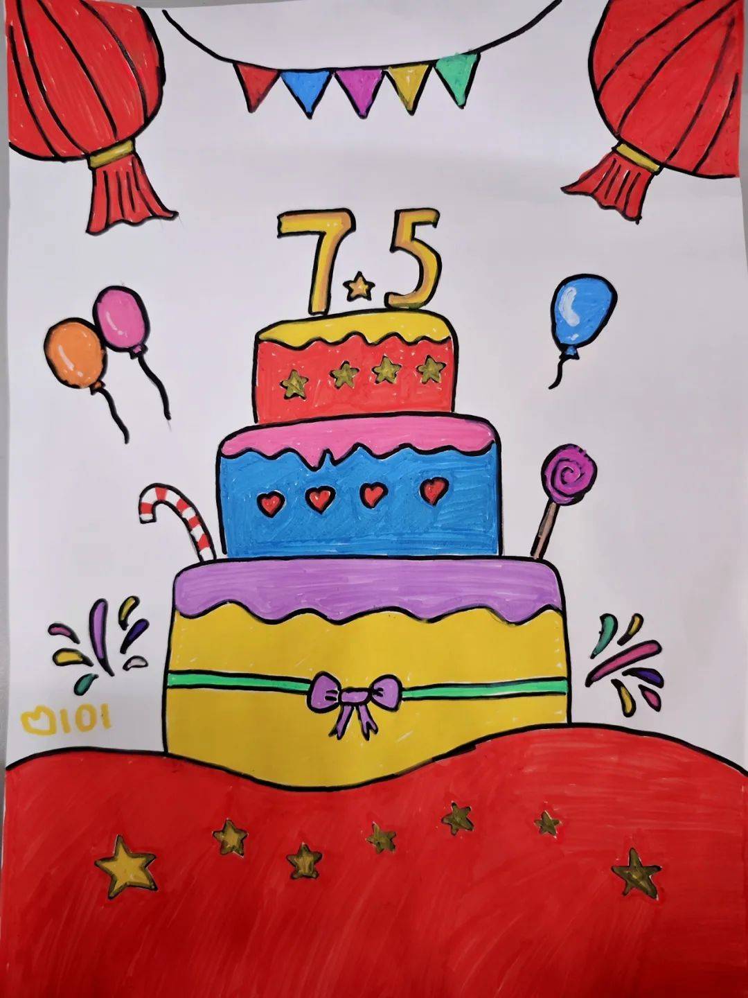 小画师用画笔送上满满祝福