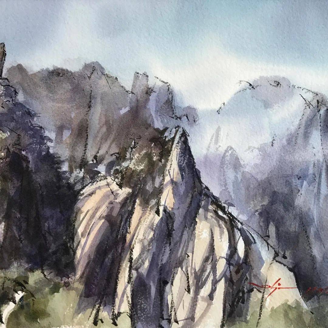 一位外国水彩画家,居然画出了中国水墨的绝美意境,这光影简直美爆!