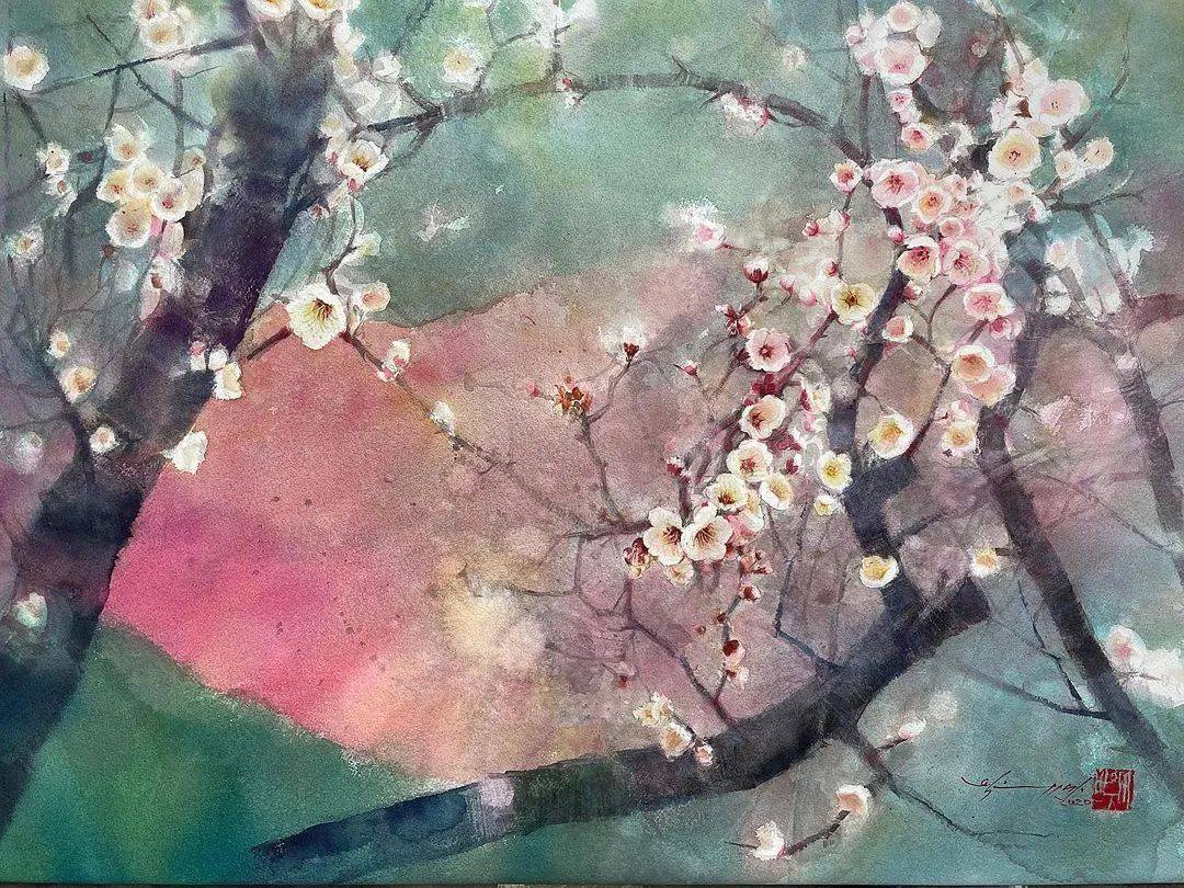 一位外国水彩画家,居然画出了中国水墨的绝美意境,这光影简直美爆!