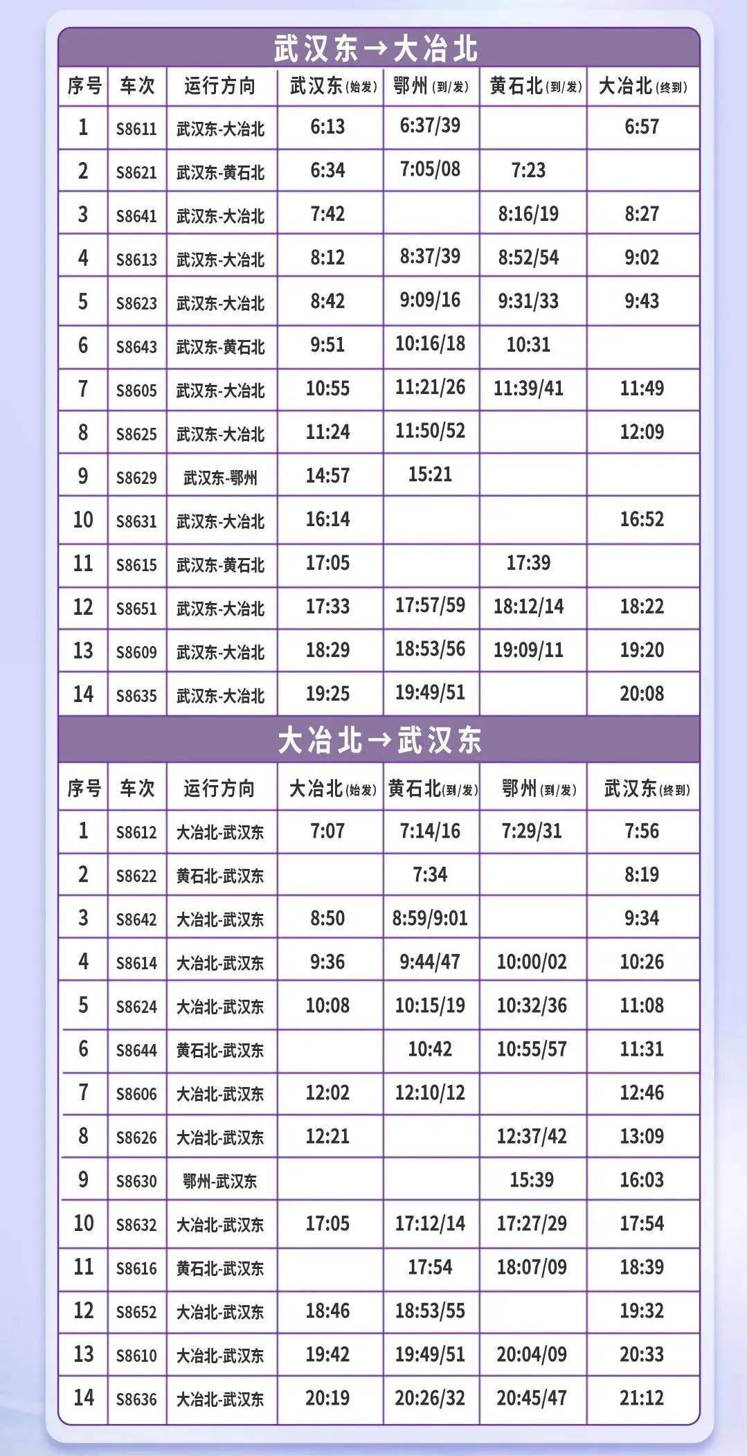 日常列车运行时刻组织开行,详情见附表