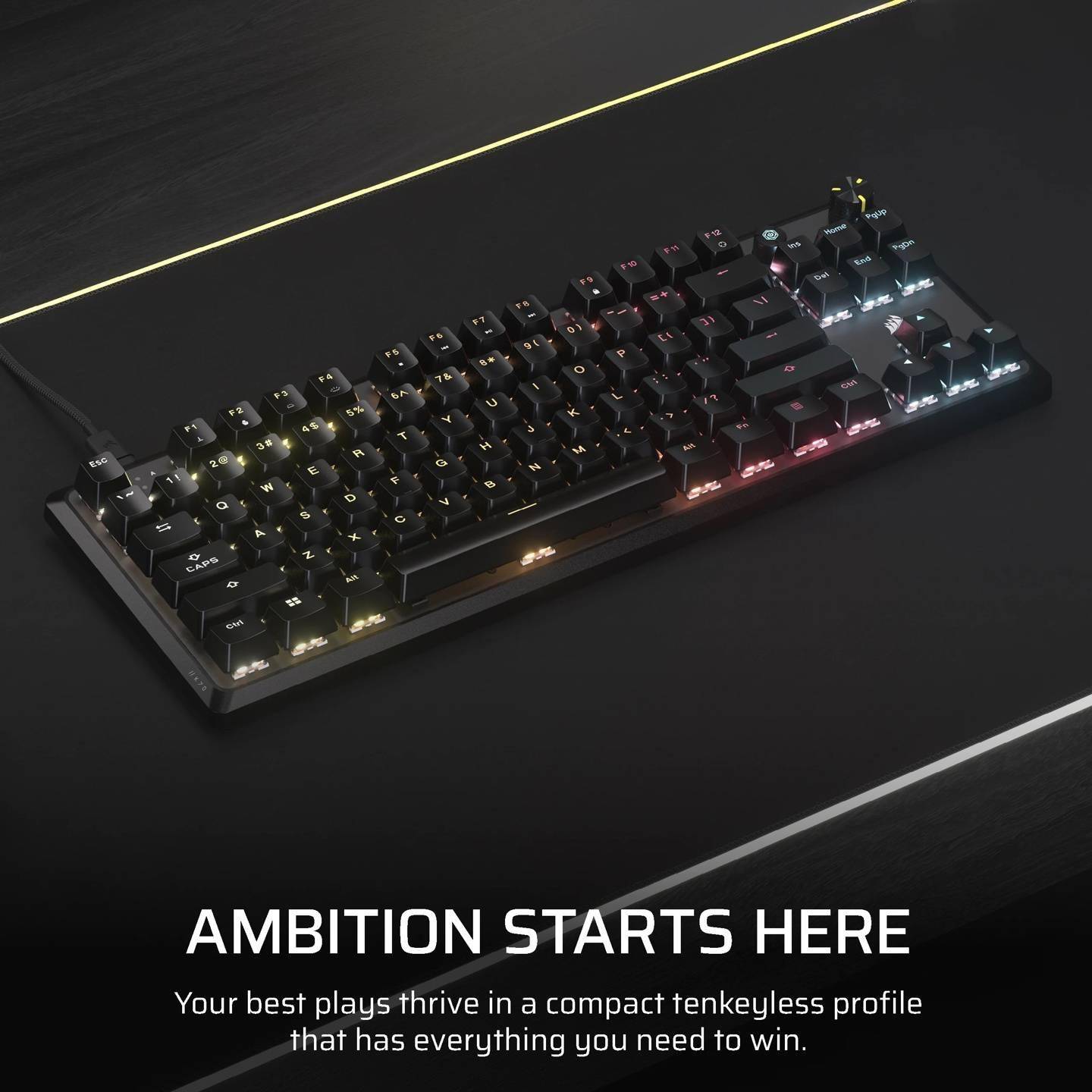 海盗船推出 K70 CORE TKL 系列机械键盘，搭载第二代 MLX 红轴