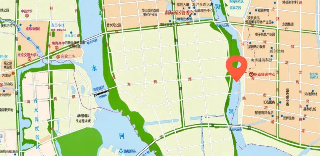 想来欣赏"红海滩"美景的居民游客,可以按照以下地图所示前往.