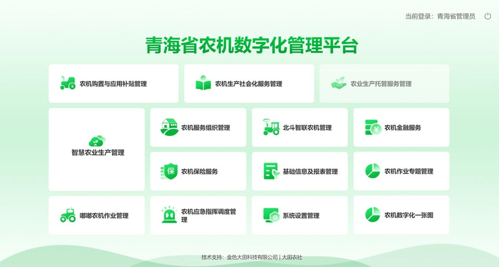 青海省农机数字化管理平台青海省农机驾驶舱